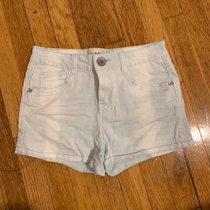 Women's Tye Dye Blue and White High Waisted Shorts